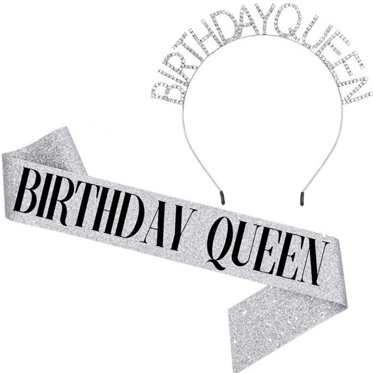 Wholesale BIRTHDAY Party Glitter Colorful Shoulder Belt Ceremony Belt Crown